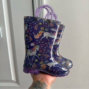 Member's Mark Girls Light Up Unicorn Rain Boots - Purple Glitter Soles